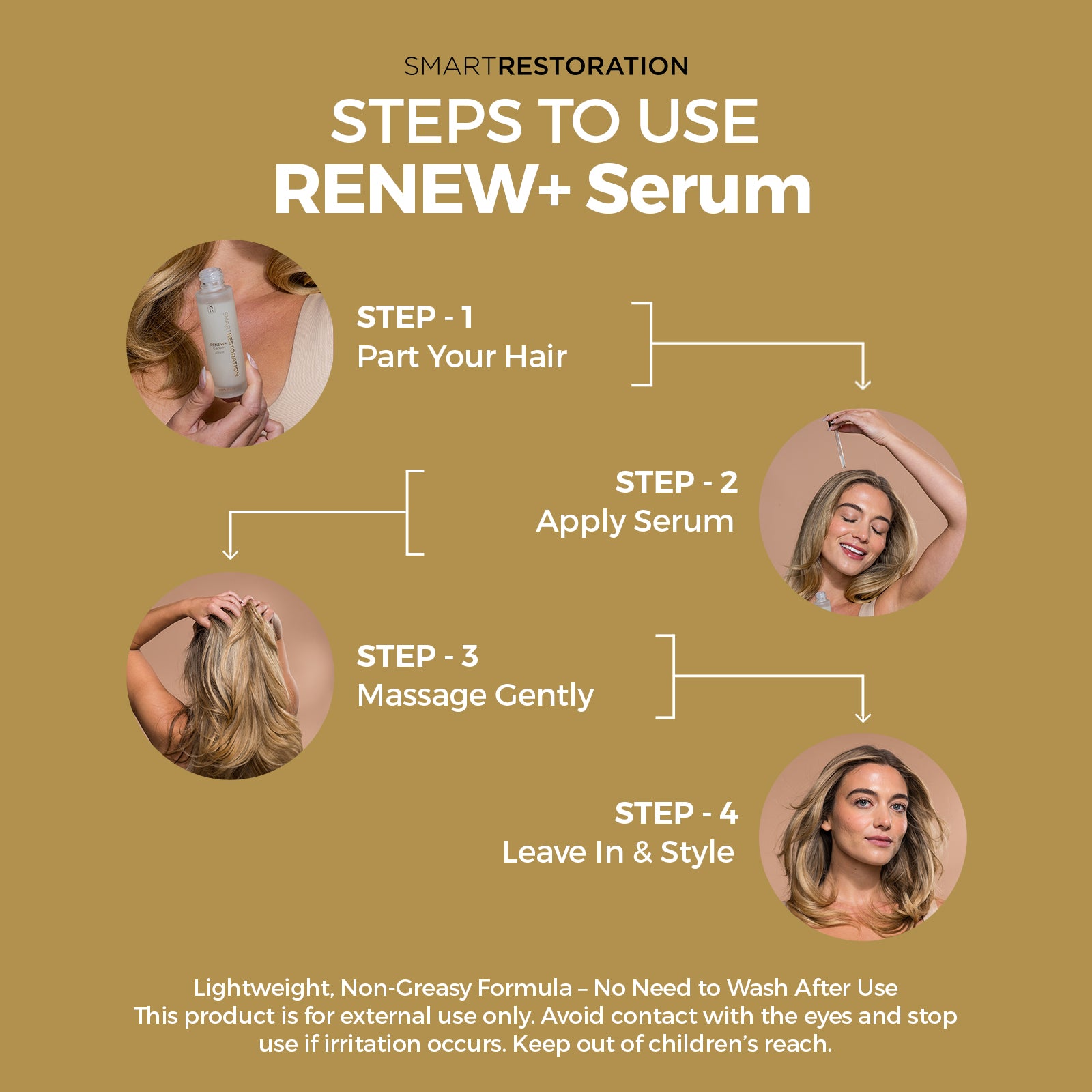 Step to use hair growth serum